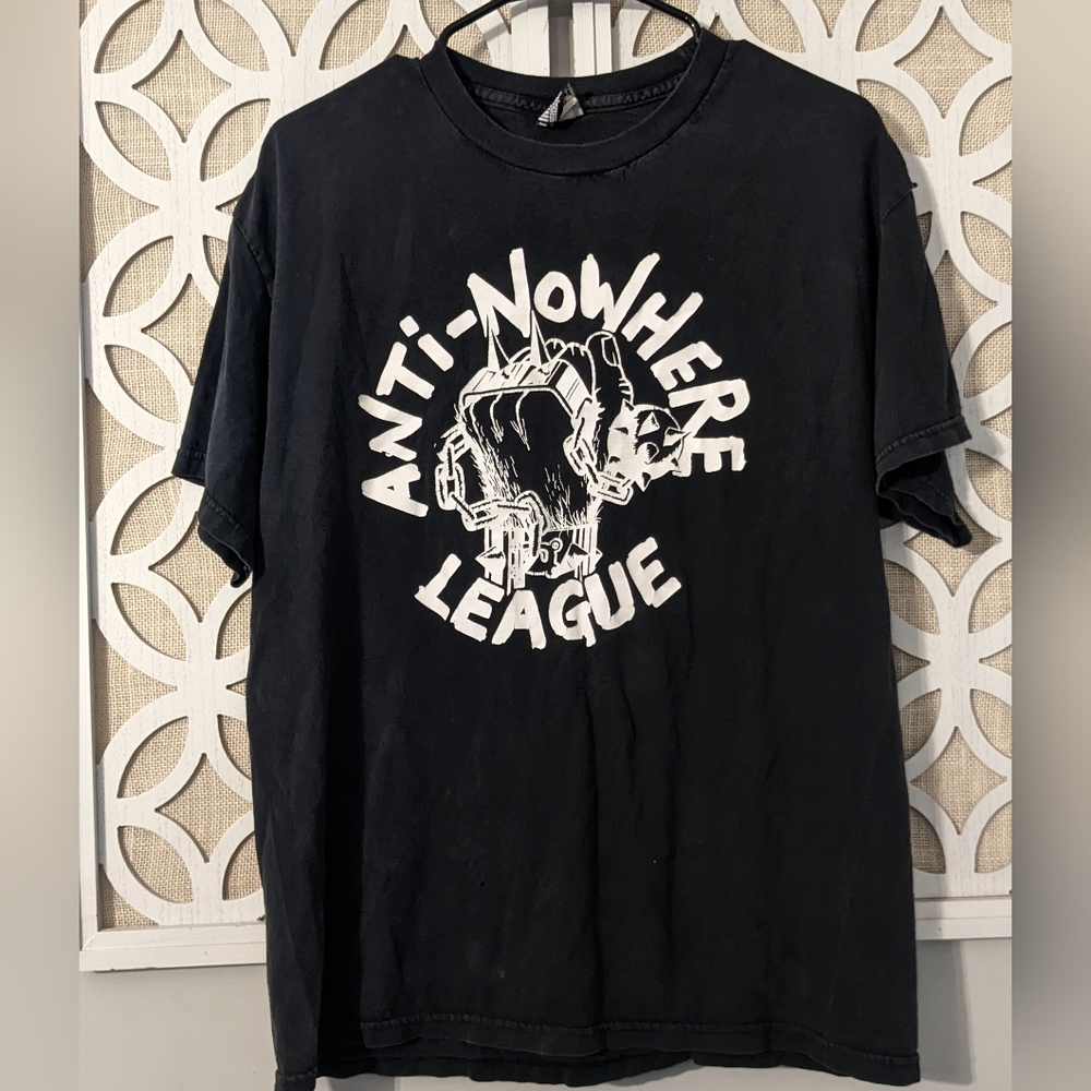 Vintage Anti-Nowhere League Punk Rock Band T-Shirt Large